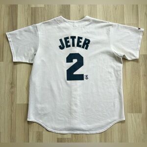 VTG New York Yankees Derek Jeter Majestic White Jersey Men’s 2XL